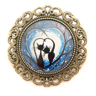 BROSZKA retro vintage stare złoto KOTY romantyczna