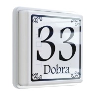 Stylowy PODŚWIETLANY numer domu LED ozdobna tabliczka adresowa budynku dom