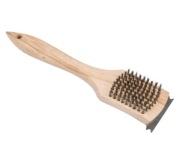 Szczotka do czyszczenia grilla 3w1. 30 cm – Stal nierdzewna & Drewno. (50)