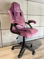 Fotel obrotowy, dla gracza, do biurka - CARRERA PURPLE ALCANTARA rozmiar M