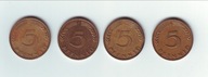 Niemcy 5 Pfennig 1970 D,F,G,J