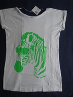 TEZENIS bluzka tunika zebra neon pop art desigual 36 38