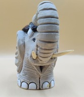 SŁOŃ z CERAMIKI z uniesioną trąbą RĘCZNA PRACA