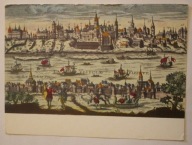 Widok Warszawy od strony Wisły, wydał Louis Crepy, miedzioryt kolorowany