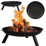 PALENISKO OGRODOWE STALOWE Z UCHWYTAMI 80CM DUŻE SOLIDNE STALOWE GRILL