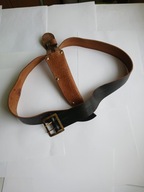 STARY SKÓRZANY PAS WOJSKOWY HARCERSKI Z ETUI POCHWĄ NA NÓŻ FINKĘ ???