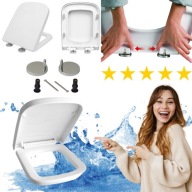 BIAŁA DESKA WC SEDESOWA WOLNOOPADAJĄCA PROSTOKĄTNA ANTYBAKTERYJNA ESTIVA