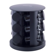 Stojak na przyprawy OBROTOWY Organizer 12 el. Czarny Kamille Przyprawnik