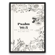 Plakat z ramą 40x50cm Psalm 46,5 wiara i spokój ducha | Pomysł na Prezent