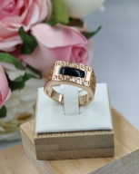 Sygnet męski pozłacany 18k złotem grecki styl i klasa rozmiar 11