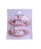 Spinki do włosów pyk dla niemowląt dziewczynek kwiatuszki handmade 2 szt.