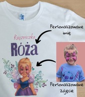 Koszulka Księżniczka z imieniem i twarzą dziecka – Prezent dla dziewczynki