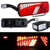 Lampa tylna z trójkatem 75+6 LED b-cz lewa obrys