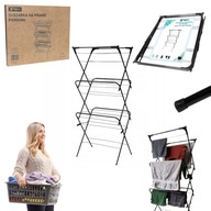 SUSZARKA NA PRANIE PIONOWA STOJĄCA SKŁADANA BALKONOWA OGRODOWA CZARNA