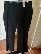 primark 44 spodnie materiałowe w kant dzwony ze średnim stan czarne