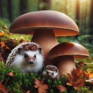 Panel na torbę, poduchę ogrodową 45x45cm, oxford wodoodporny las jeż