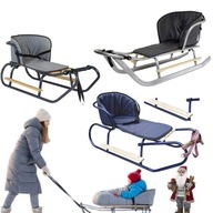 METALOWE SANKI DLA DZIECKA BEZPIECZNE Z PASAMI BEZPIECZEŃSTWA NA ŚNIEG