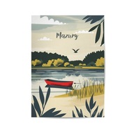 PLAKAT MAZURY, ORYGINALNA GRAFIKA DO SALONU, SYPIALNI, NA KORYTARZ,40x60cm.