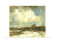 Pocztówka - Jacob Maris, Pejzaż zimowy ...