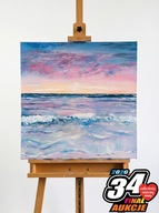 Obraz Olejny: Zachód Słońca nad Bałtykiem – Katarzyna Kuczkowska (80x80 cm)