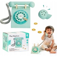 KLASYCZNY DREWNIANY TELEFON DLA DZIECI EDUKACYJNY VINTAGE CLASSIC WORLD