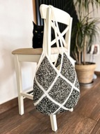 Patchworkowa biało-czarna torba handmade