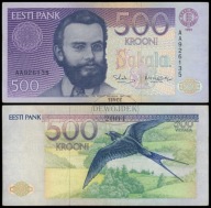 BNA - ESTONIA 500 Krooni 1991 AA 926135 # P75 # VF