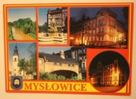 MYSŁOWICE. Krajobraz z Czarną Przemszą. Rynek - fontanna