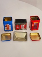 zestaw puszki po herbacie angielskiej 3sztuki puszka metalowa Anglia Londyn