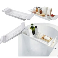 PÓŁKA ŁAZIENKOWA ZWIESZANA BIAŁA TWORZYWO SZTUCZNE DUŻA WYGODA , PREZENT