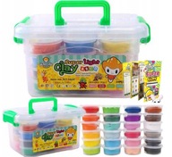 Magiczna Plastelina Clay PIANKOLINA ZESTAW 24 SZTUK + WALIZKA + AKCESORIA