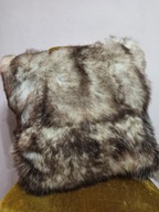 PODUSZKA futrzana futro LISA srebrnego duża 50x50