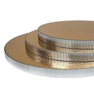 Podkład pod tort STYRODUR ZŁOTY 30 cm SREBRNY BOK Karbowany „Srebrna Fala”