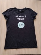 T-shirt czarny dziewczęcy r.158 z cekinami