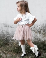 Chrisma – Różowa tiulowa spódniczka rozkloszowana w kropki – 110 (~5 lat)