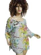 WŁOSKA swobodna TUNIKA jak lniana z kieszeniami U