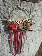 Obręcz wianek dekoracja sztuczne kwiaty drzwi domu okna prezent