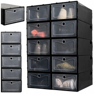 10x PUDEŁKO ORGANIZER POJEMNIK NA BUTY Z PRZEZROCZYSTĄ KLAPĄ DUŻY MODUŁOWY