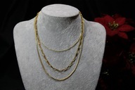 ŁAŃCUSZEK ZE STALI CHIRURGICZNEJ 316L POZŁACANY POTRÓJNY