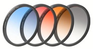 Zestaw Filtrów 77 mm gradual blue, red, orange, grey + etui