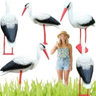 BOCIAN STOJĄCY DUŻY JAK ŻYWY FIGURKA OGRODOWA DEKORACJA DO OGRODU 78CM XXL
