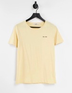 NA-KD żółty boyfriend t-shirt logo luźny prosty pastelowy masełkowy maślany