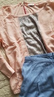 RESERVED SPÓDNICZKA niebieska j.NOWA 36 + bluzka bershka