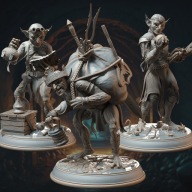 Mana Goblin Trio 3 figurki + podstawa dnd 3D druk 12k mini rpg DM Stash