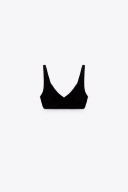 M A N G O stanik czarny plunge softbra biustonosz miękki braletka dekolt