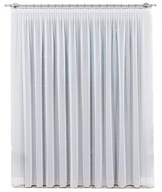 FIRANA GOTOWA Z LAMÓWKA NA TAŚMIE DO SALONU SYPIALNI BIAŁA WOAL 400X250 CM