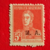 ARGENTYNA 1908 rok nadruku: 1935 Generał José de San Martín czyste**
