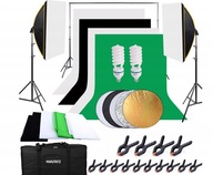 HAKUTATZ Zestaw studio fotograficzne 5 w 1 reflektor 4 x tło Profesjonalny