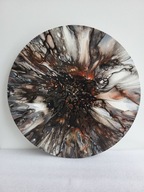 Popiół i ziemia, abstrakcja, farby akrylowe, aukcja charytatywna