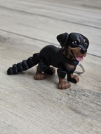 Breloczek Rottweiler z długim ogonem 3d - Brelok Druk3d fidget Keychain